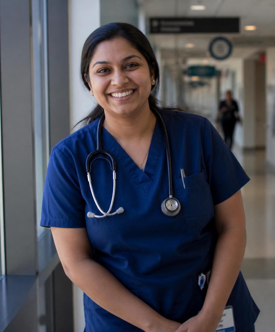A private practitioner smiling